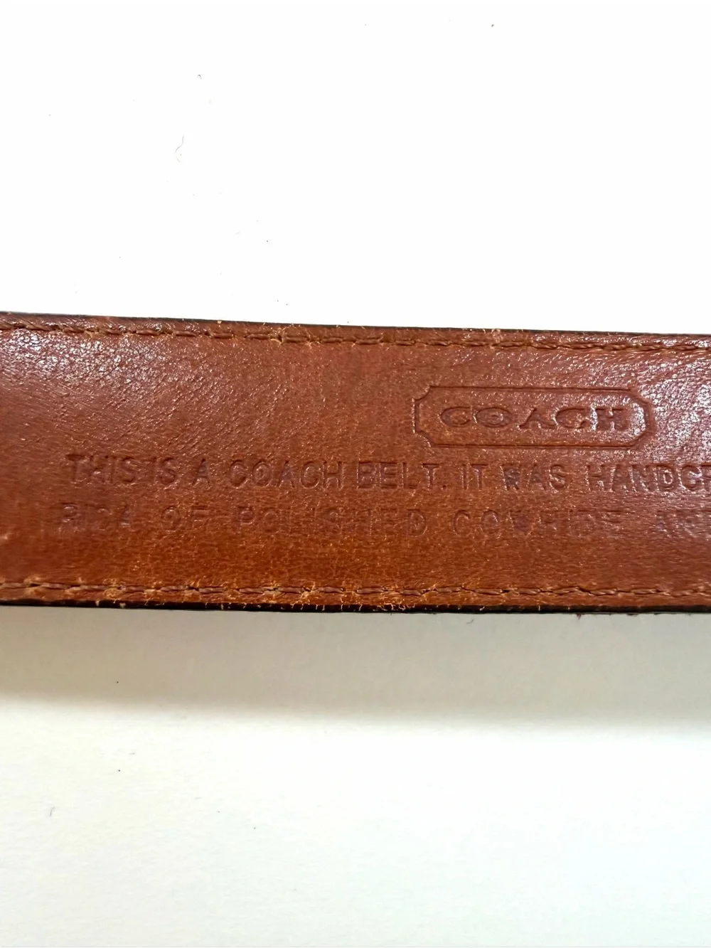 Vintage Coach Leather Belt Burgundy Oxblood Brass Buckle Size 36